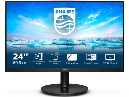 MONITOR PHILIPS 241V8L/00 23.8"/VA/1920X1080/75HZ/4MS GTG/VGA,HDMI/VESA